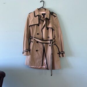 Victoria's Secret Beige Trench Coat with Black Trim